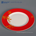 Red Painting 10 Inch Ceramic Tableware Plate